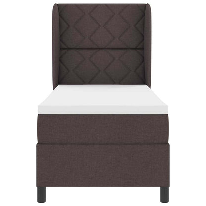 Letto a molle con testiera Marrone scuro 80 x 200 cm Tessuto | homemem39