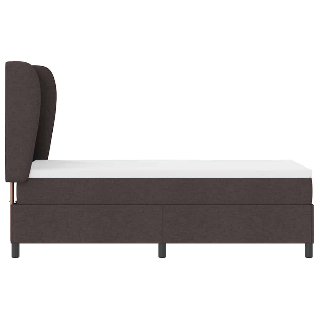 Letto a molle con testiera Marrone scuro 80 x 200 cm Tessuto | homemem39