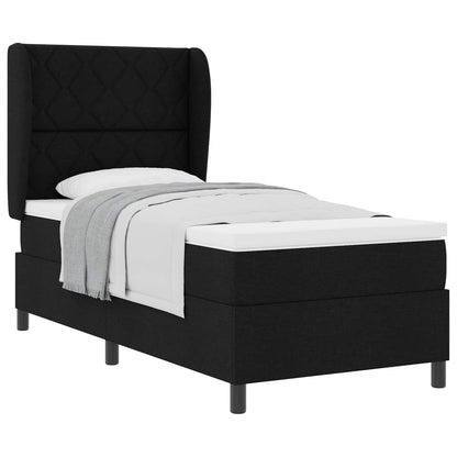 Letto a molle con testiera Nero 90 x 190 cm Tessuto | homemem39
