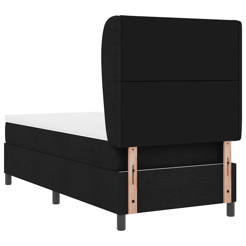 Letto a molle con testiera Nero 90 x 190 cm Tessuto | homemem39