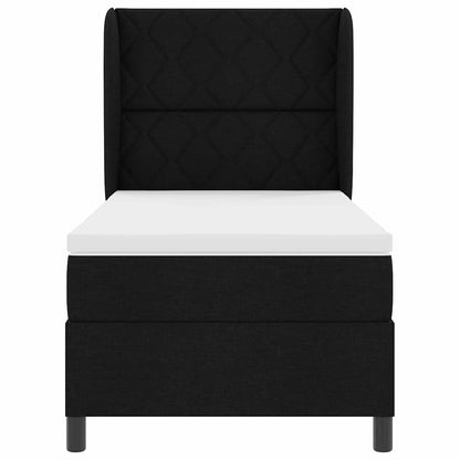 Letto a molle con testiera Nero 90 x 190 cm Tessuto | homemem39
