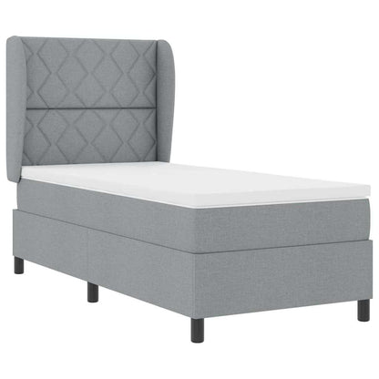 Letto a molle con testiera Grigio chiaro 100 x 200 cm Tessuto | homemem39