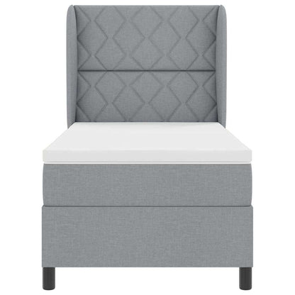 Letto a molle con testiera Grigio chiaro 100 x 200 cm Tessuto | homemem39