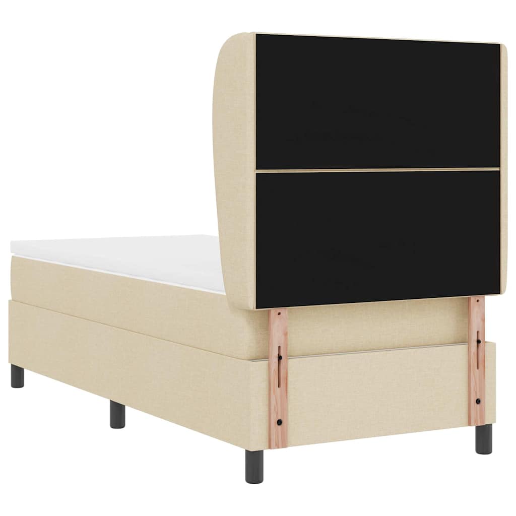 Letto a molle con testiera Crema 100 x 200 cm Tessuto | homemem39