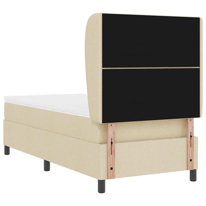 Letto a molle con testiera Crema 100 x 200 cm Tessuto | homemem39