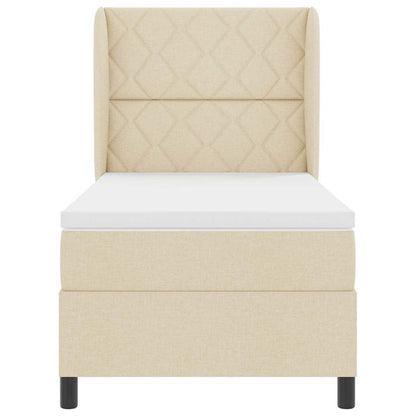 Letto a molle con testiera Crema 100 x 200 cm Tessuto | homemem39