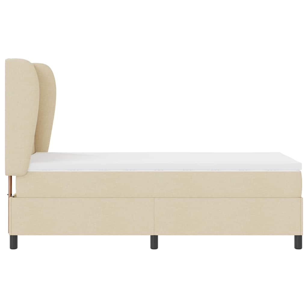 Letto a molle con testiera Crema 100 x 200 cm Tessuto | homemem39