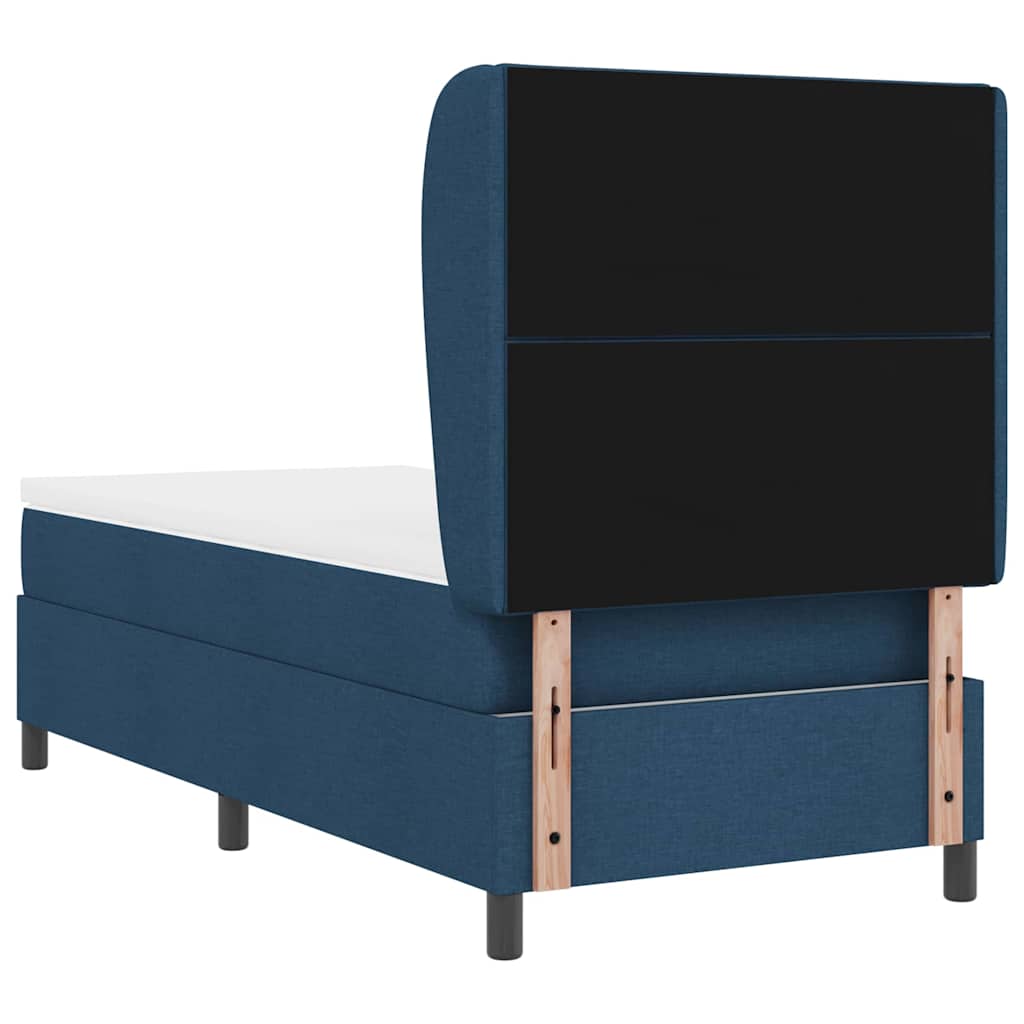 Letto a molle con testiera Blu 100 x 200 cm Tessuto | homemem39