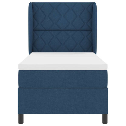 Letto a molle con testiera Blu 100 x 200 cm Tessuto | homemem39
