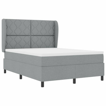 Letto a molle con testiera Grigio chiaro 140 x 190 cm Tessuto | homemem39