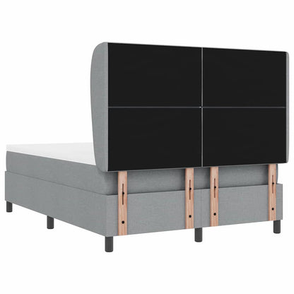 Letto a molle con testiera Grigio chiaro 140 x 190 cm Tessuto | homemem39