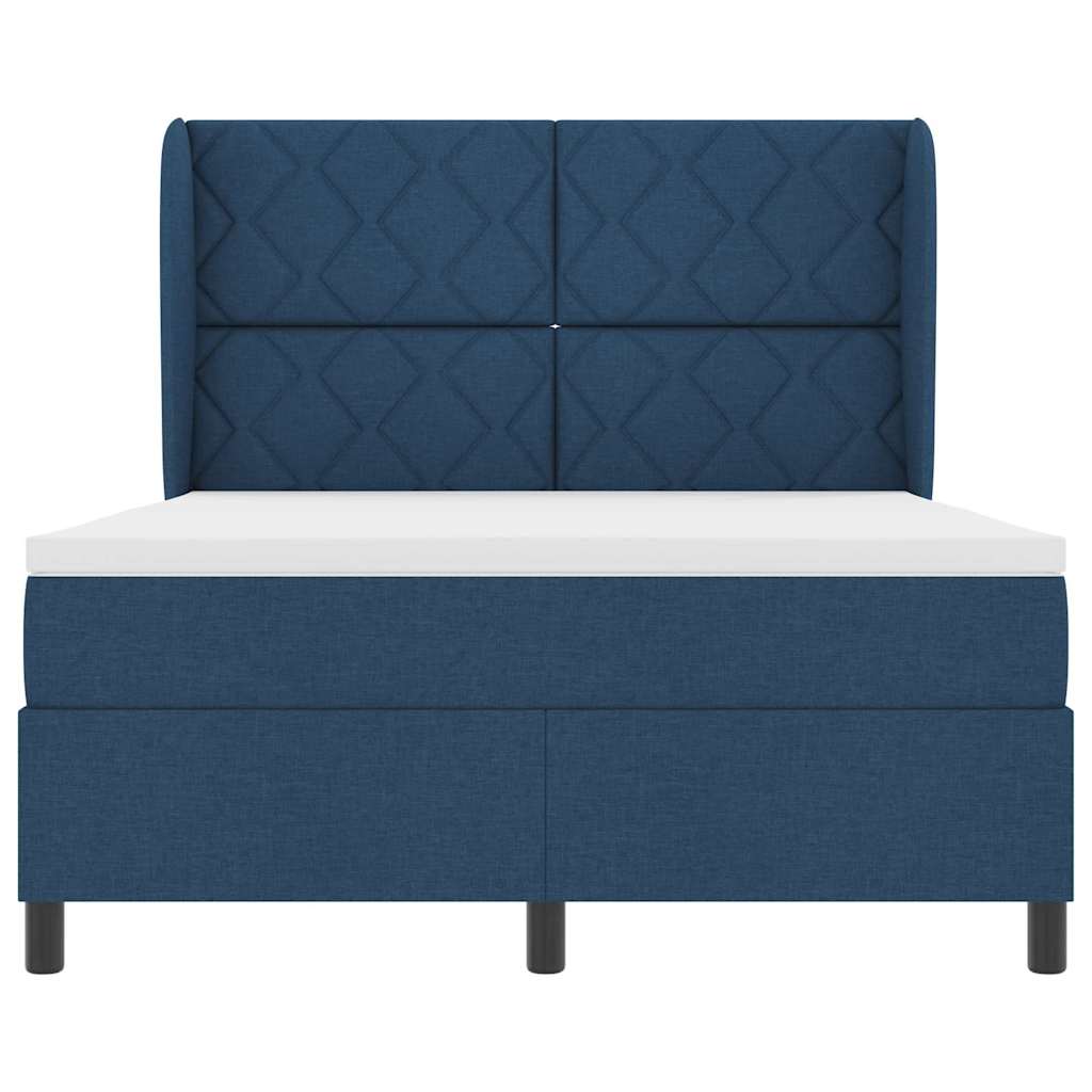 Letto a molle con testiera Blu 140 x 190 cm Tessuto | homemem39