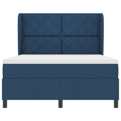 Letto a molle con testiera Blu 140 x 190 cm Tessuto | homemem39
