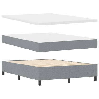 Letto a molle con testiera Grigio chiaro 140 x 200 cm Tessuto