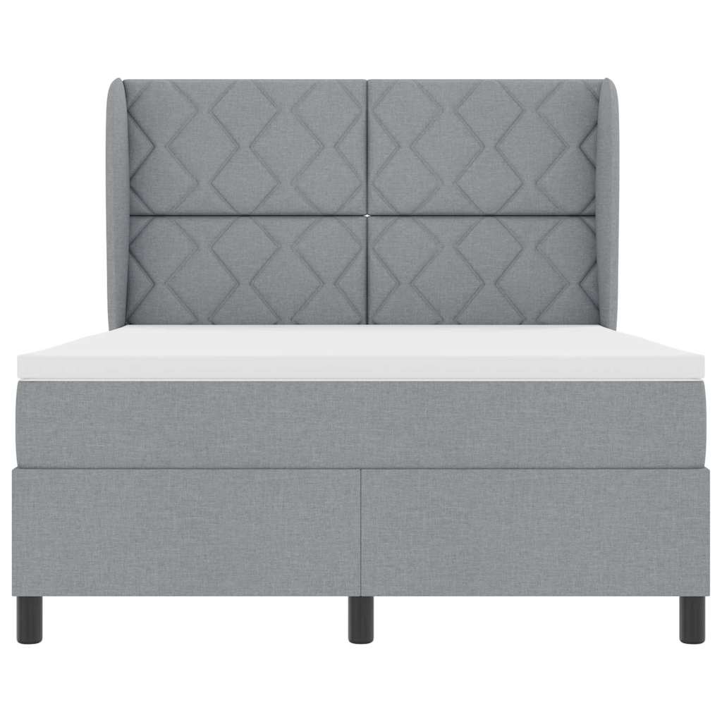 Letto a molle con testiera Grigio chiaro 160 x 200 cm Tessuto | homemem39