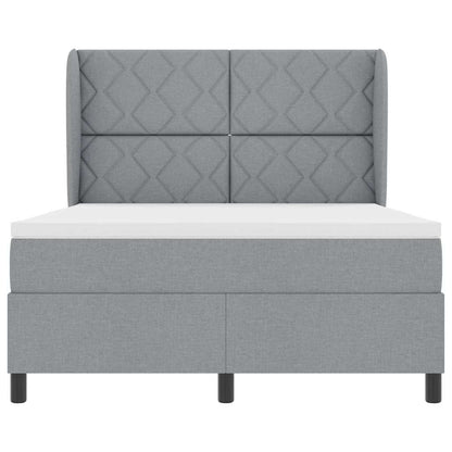 Letto a molle con testiera Grigio chiaro 160 x 200 cm Tessuto | homemem39