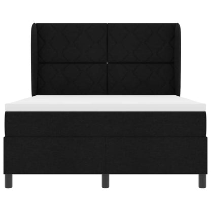 Letto a molle con testiera Nero 160 x 200 cm Tessuto
