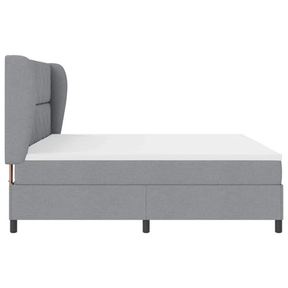 Letto a molle con materasso Grigio chiaro 200 x 200 cm Tessuto