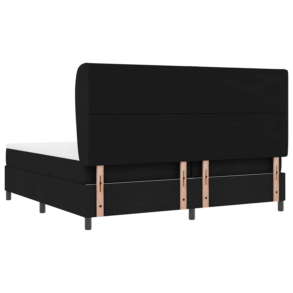 Letto a molle con testiera Nero 200 x 200 cm Tessuto | homemem39