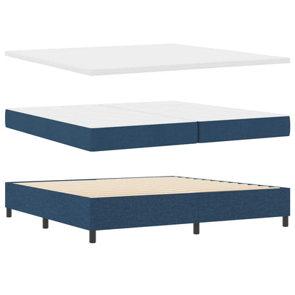 Letto a molle con testiera Blu 200 x 200 cm Tessuto | homemem39