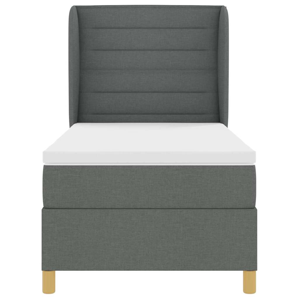 Letto a molle con materasso Grigio scuro 200 x 80 cm Tessuto | homemem39