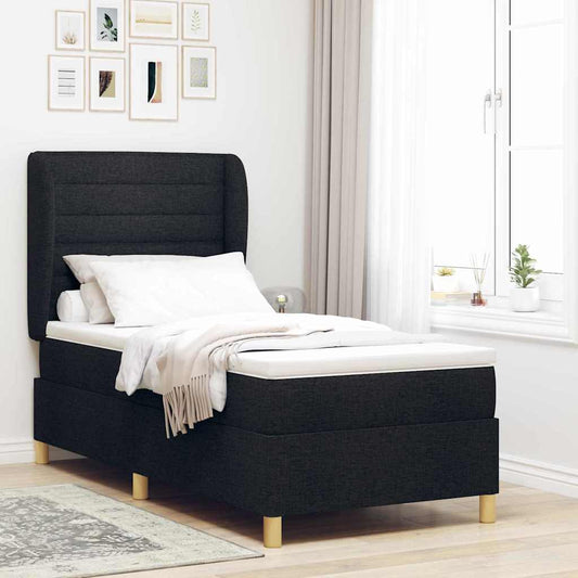 Letto a molle con materasso Nero 200 x 80 cm Tessuto | homemem39