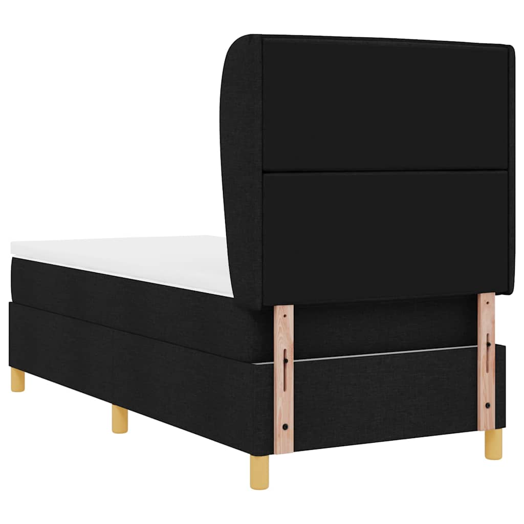 Letto a molle con materasso Nero 190 x 90 cm Tessuto | homemem39