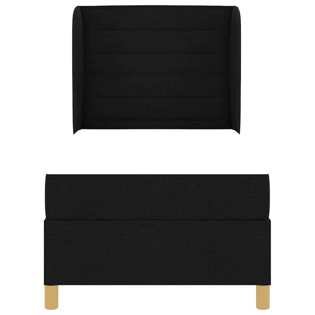 Letto a molle con materasso Nero 190 x 90 cm Tessuto | homemem39