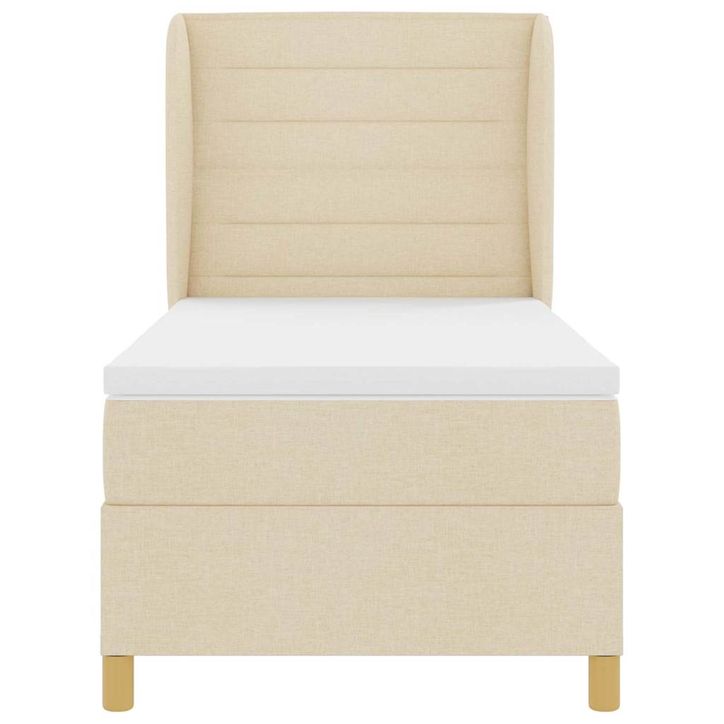 Letto a molle con materasso Crema 190 x 90 cm Tessuto | homemem39