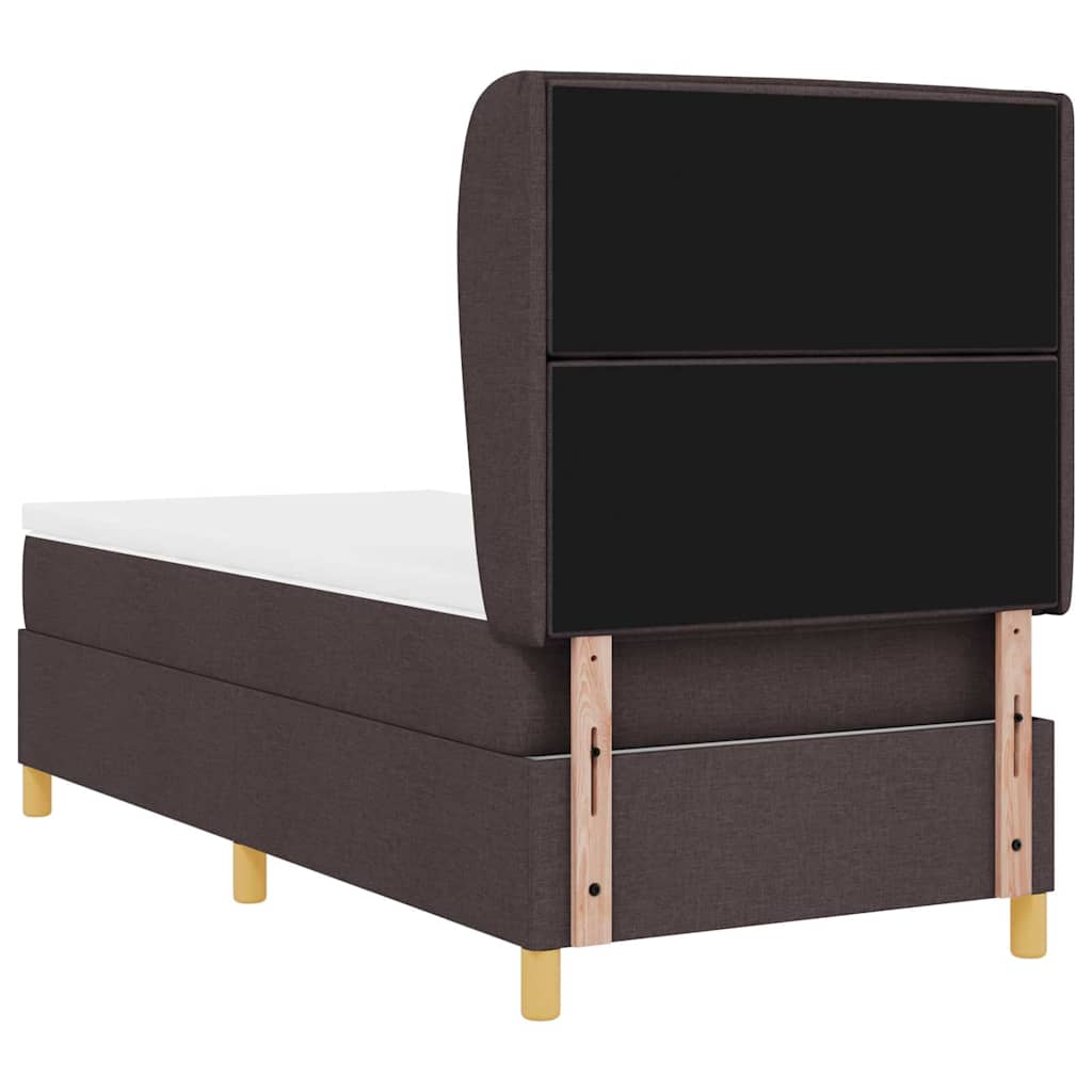 Letto a molle con materasso Marrone Scuro 200 x 90 cm Tessuto | homemem39