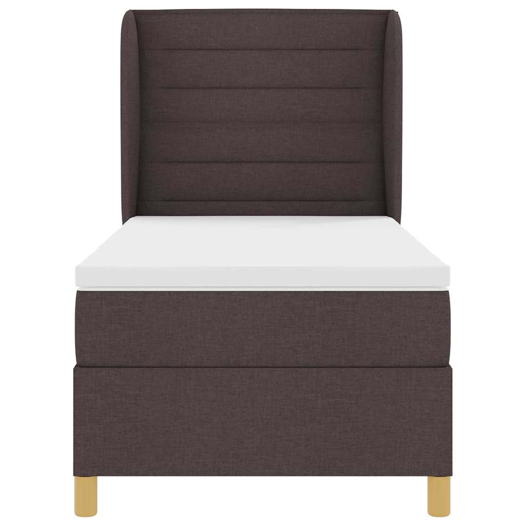 Letto a molle con materasso Marrone Scuro 200 x 90 cm Tessuto | homemem39