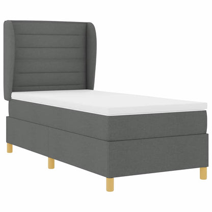 Letto con molle e materasso Grigio Scuro 90x190 cm Tessuto | homemem39