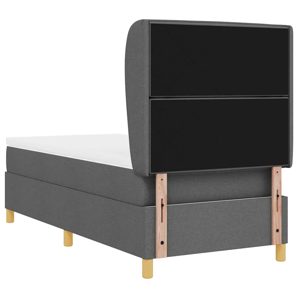 Letto con molle e materasso Grigio Scuro 90x190 cm Tessuto | homemem39