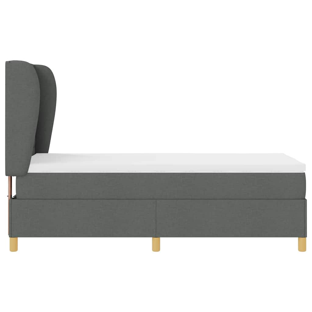 Letto con molle e materasso Grigio Scuro 90x190 cm Tessuto | homemem39