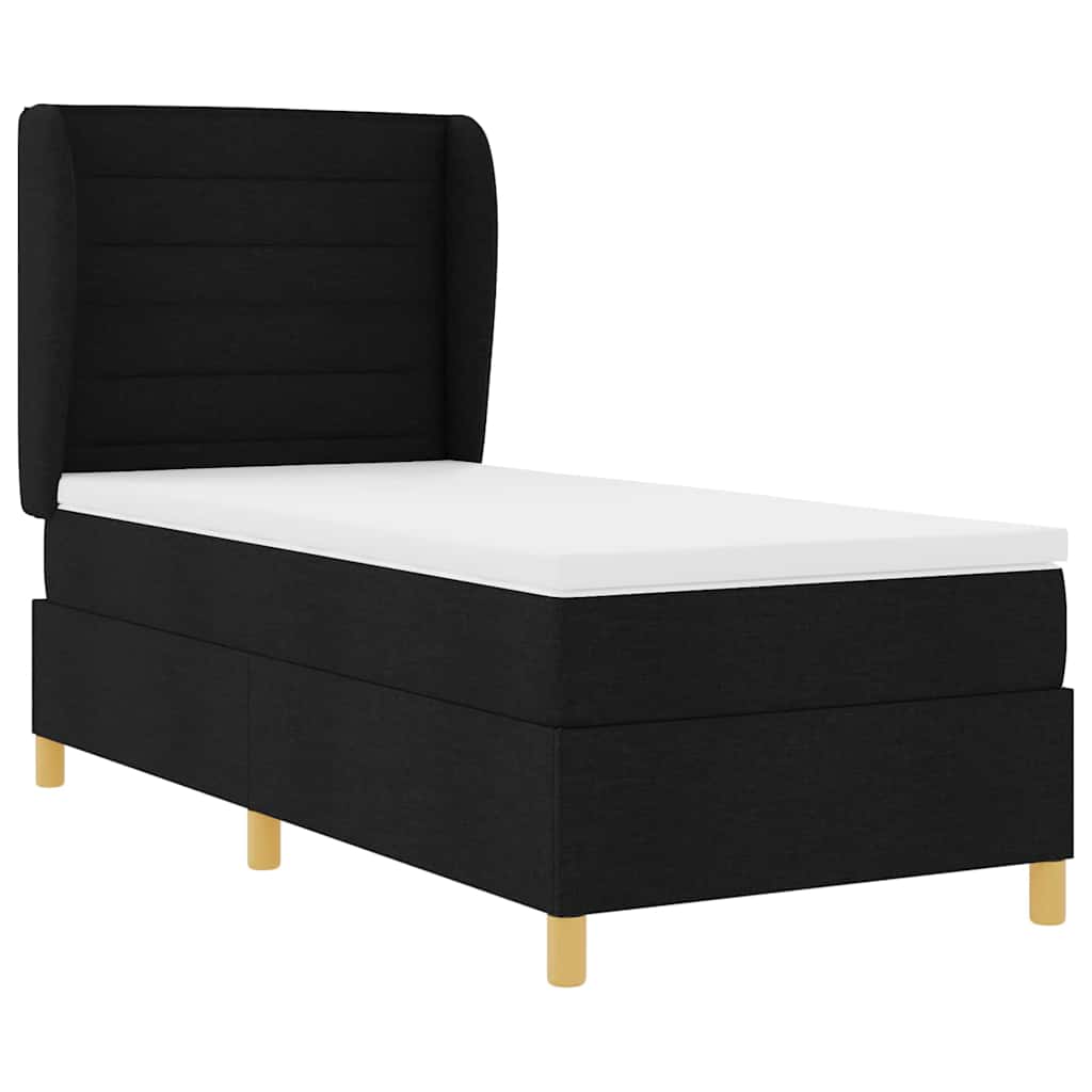 Letto a molle con materasso Nero 200 x 100 cm Tessuto | homemem39