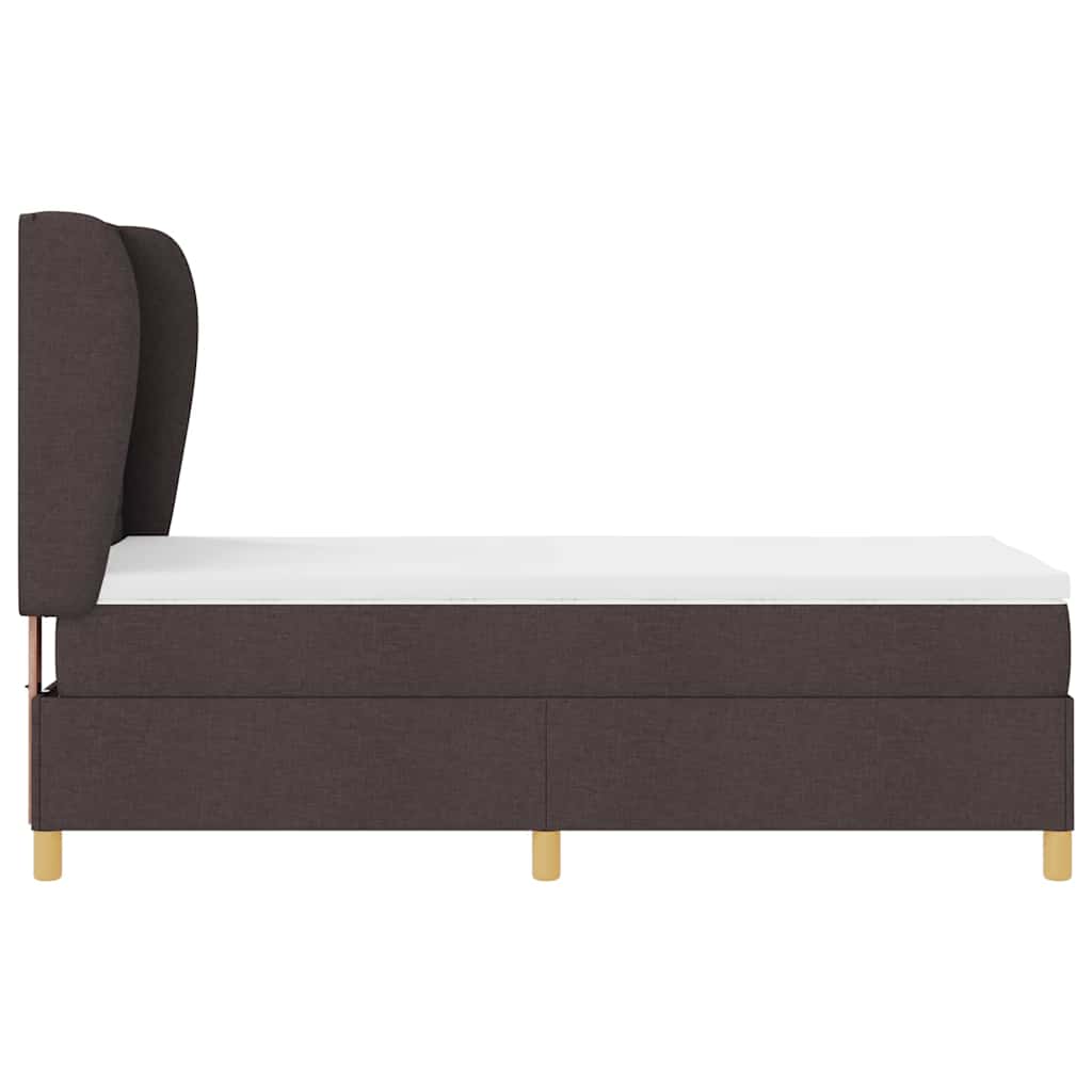 Letto a molle con materasso Marrone Scuro 200 x 100 cm Tessuto | homemem39