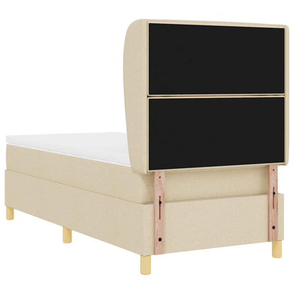 Letto a molle con materasso Crema 200 x 100 cm Tessuto | homemem39