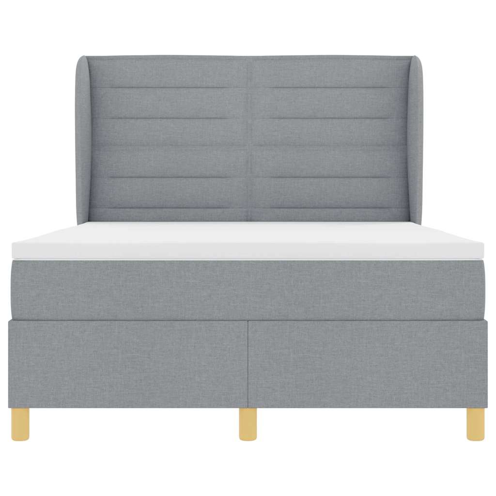 Letto a molle con materasso Grigio chiaro 190 x 140 cm Tessuto | homemem39