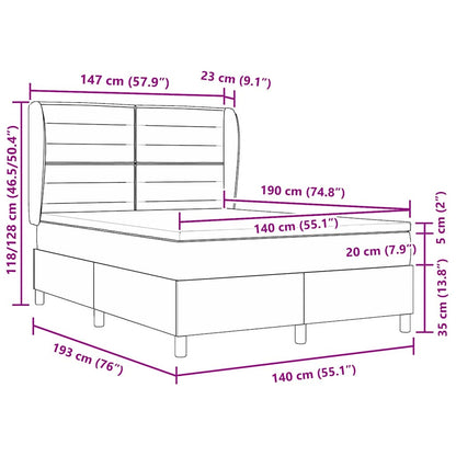 Letto con molle e materasso Grigio Scuro 90x190 cm Tessuto