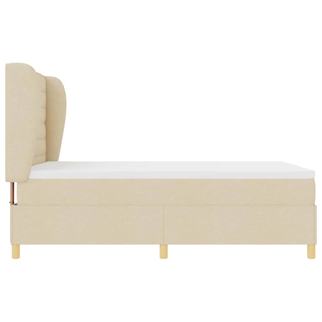 Letto a molle con materasso Crema 190 x 140 cm Tessuto | homemem39