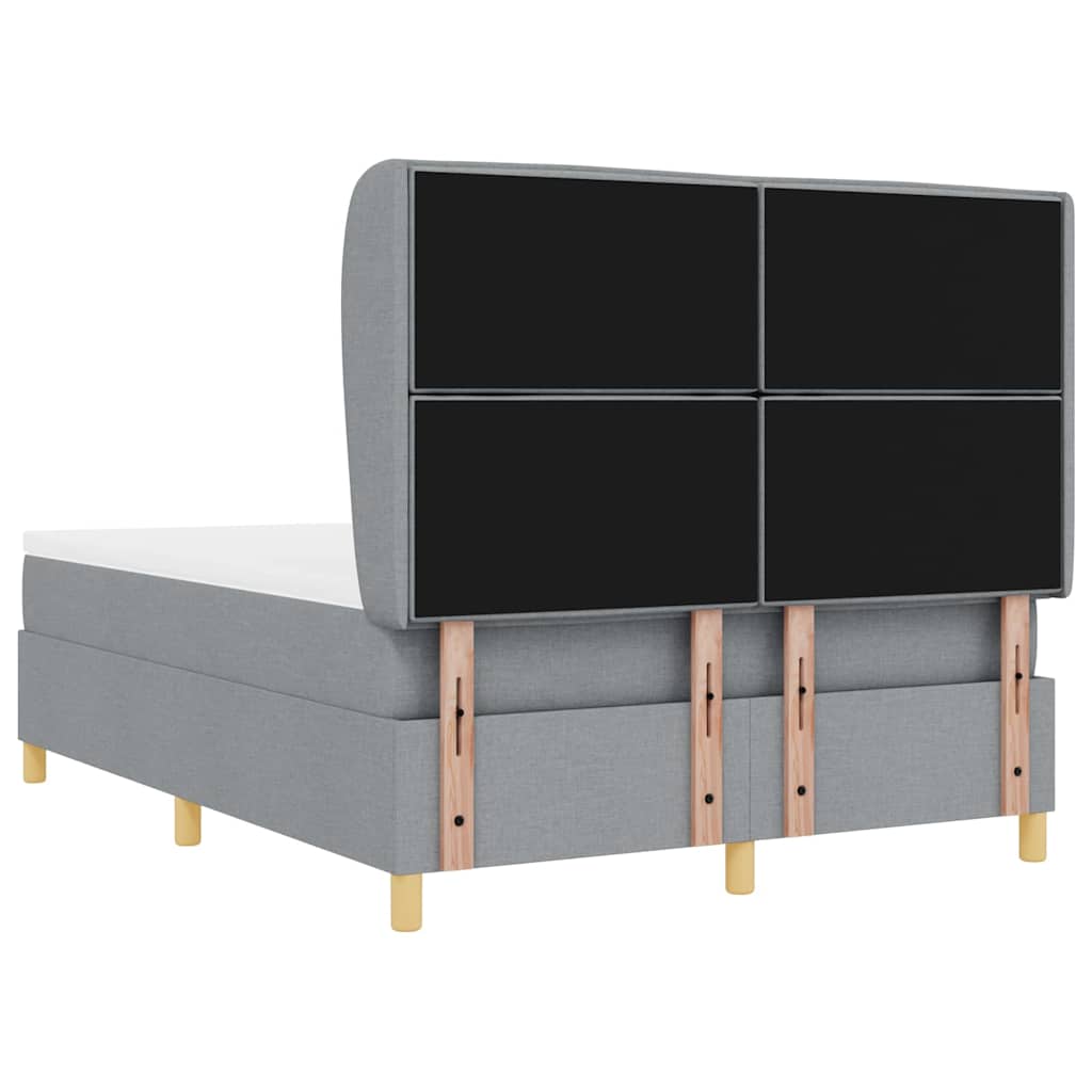 Letto a molle con testiera Grigio chiaro 200 x 140 cm Tessuto | homemem39