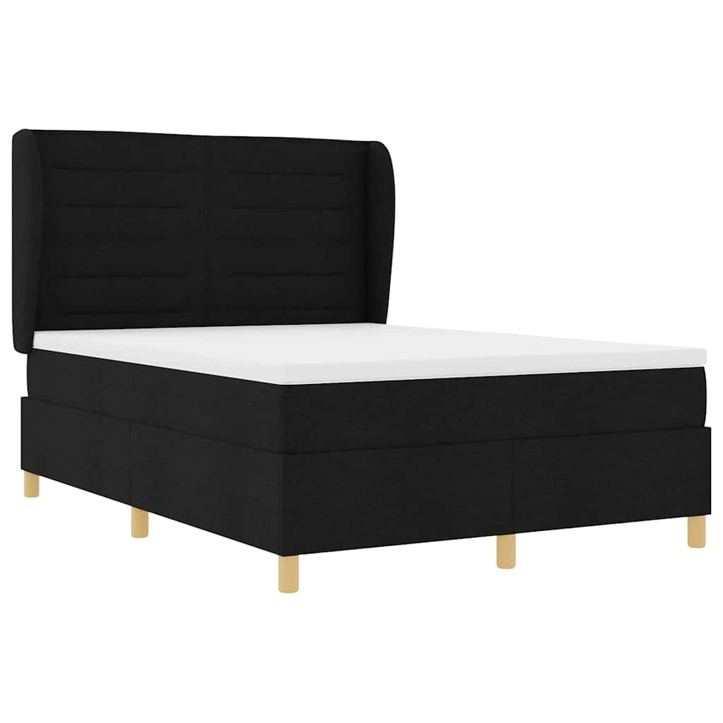 Letto a molle con materasso Nero 200 x 140 cm Tessuto | homemem39