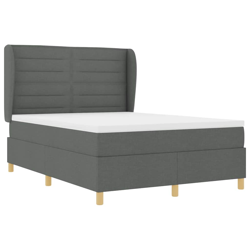 Letto a molle con materasso Grigio scuro 200 x 160 cm Tessuto | homemem39