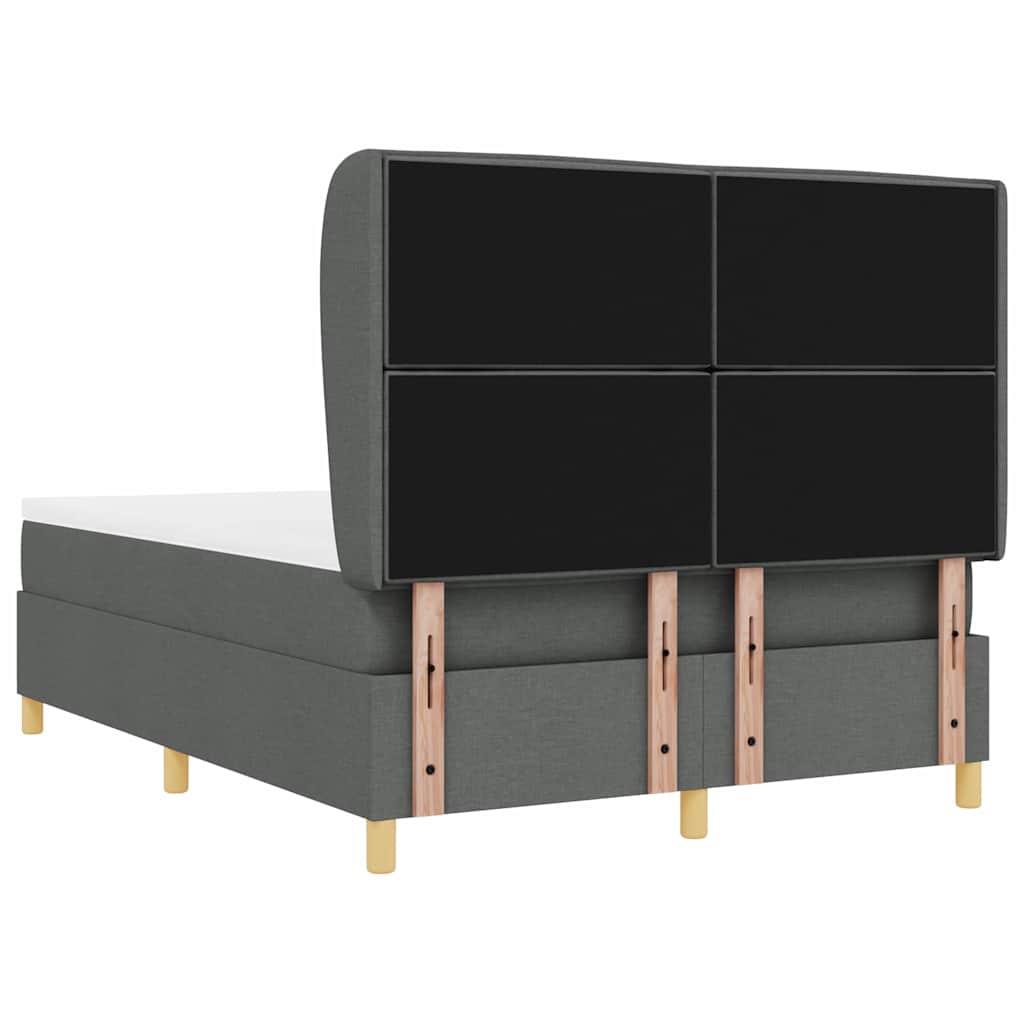 Letto a molle con materasso Grigio scuro 200 x 160 cm Tessuto | homemem39