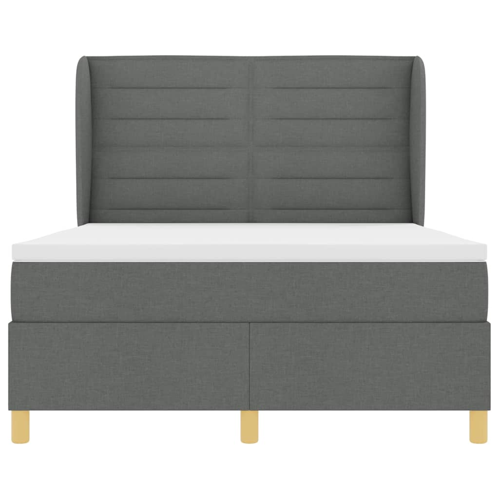 Letto a molle con materasso Grigio scuro 200 x 160 cm Tessuto | homemem39
