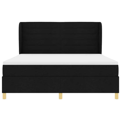 Letto a molle con testiera Nero 200 x 180 cm Tessuto | homemem39