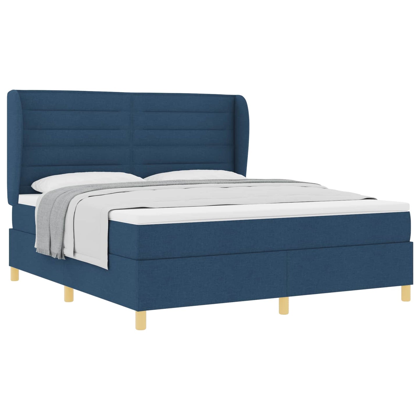 Letto a molle con materasso Blu 200 x 180 cm Tessuto | homemem39