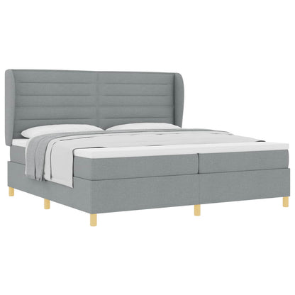 Letto a molle con materasso Grigio chiaro 200 x 200 cm Tessuto | homemem39