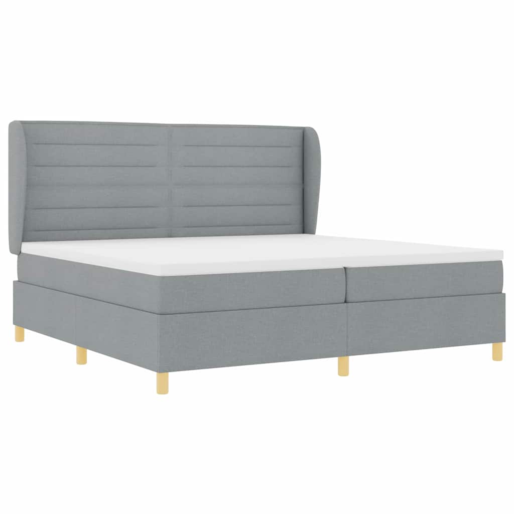 Letto a molle con materasso Grigio chiaro 200 x 200 cm Tessuto | homemem39
