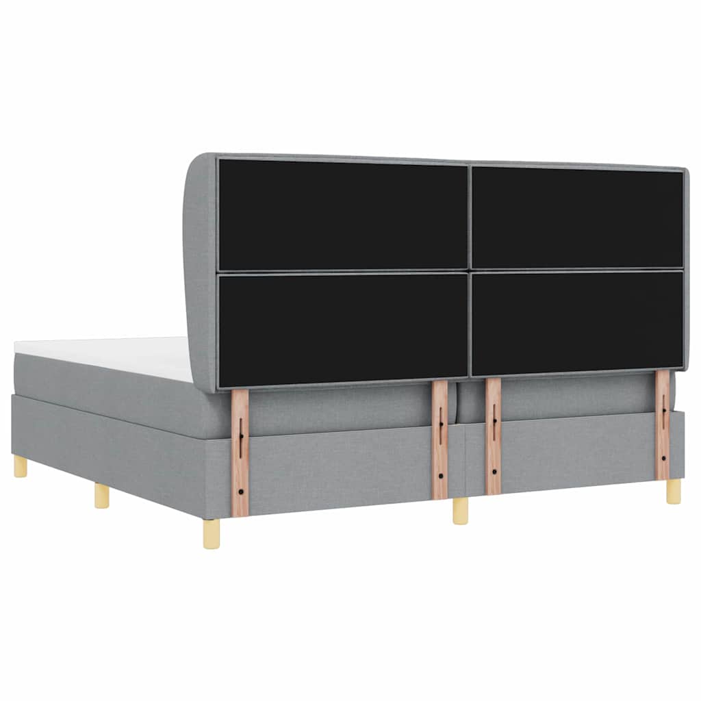 Letto a molle con materasso Grigio chiaro 200 x 200 cm Tessuto | homemem39
